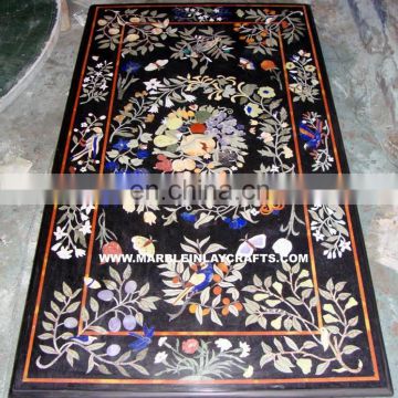 Stone Inlay Dining Table Tops, Pietra Dura Stone Inlay Dining Table Tops