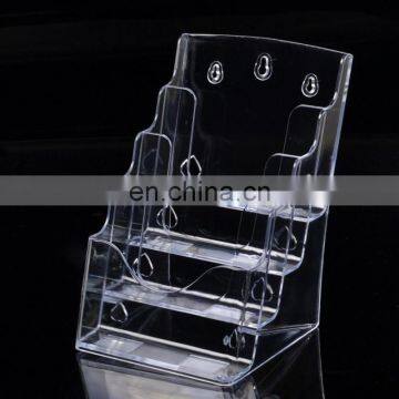 Custom 4 Tiers Wall Mounted and Tabletop Clear Acrylic Brochure Magazine Holder photo-5