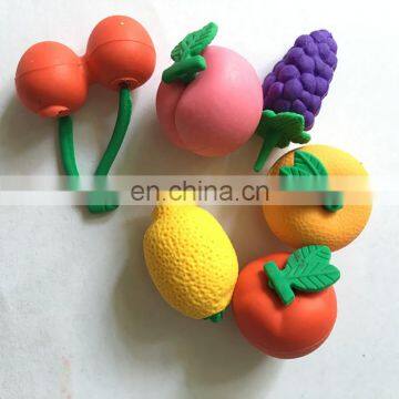 3-D Fruit Shaped Erasers -6 pack