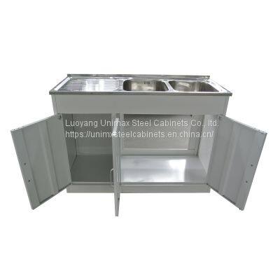 Cheap Kitchen Furniture Kitchen Cabinet With Sink, 2 Bowls photo-3