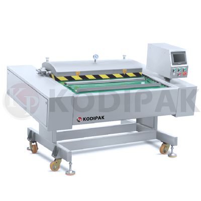 Meat continuous belt type vacuum pack machine