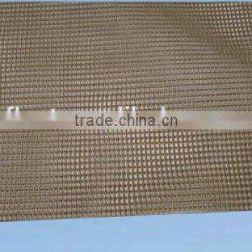 Systems 1*1/2*2/4*4/10*10 hole ptfe open mesh conveyor belt brown with bull nose joint high temperature made in China