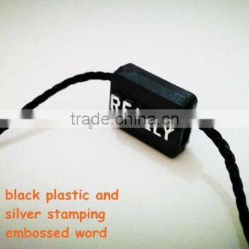 2015 popular black plastic hang tag/ string seal with high quality