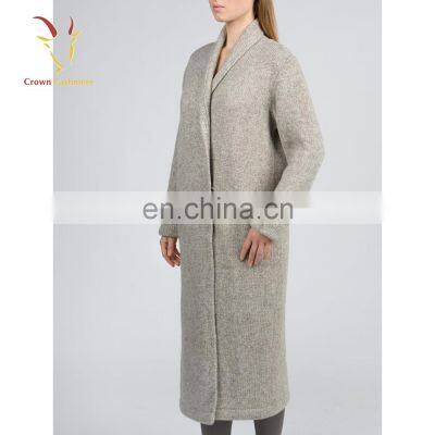 Shawl Collar Lady Cashmere Cardigan Female with Press Button