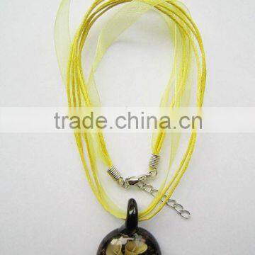 2014 gift Lampwork Glass Pendant Necklace Lampwork glass Necklace glass bottle pendant with wax cord