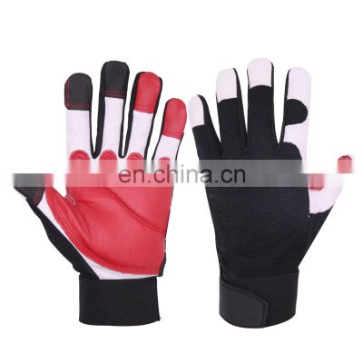 HANDLANDY Top Sales leather Gardening Landscaping Goatskin Work Gloves Leather Working Mechanic Gloves