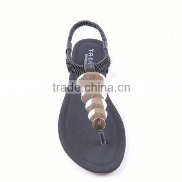 New Design Fashion Ladies Simple Flat Summer Elastic Loop Happy Feet Sandals 2016 photo-3