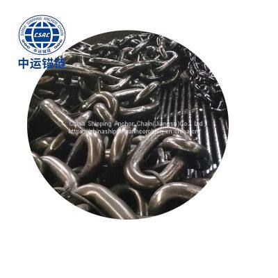 68mm Black Painted floating wind power platform  studless link anchor chain