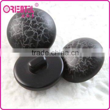 High end black mushroom shape plastic coat button with crack designs