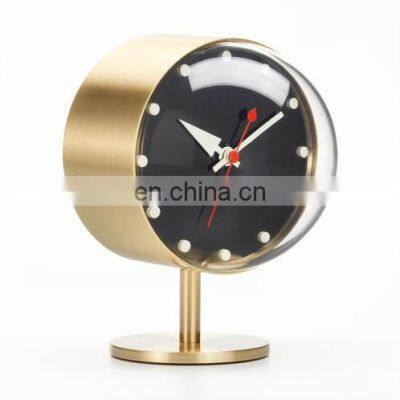 desk metal gold clock