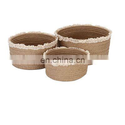 Affordable Wholesale Price Decorative Under Shelf Round Nursery Baby Kids Storage Basket photo-3