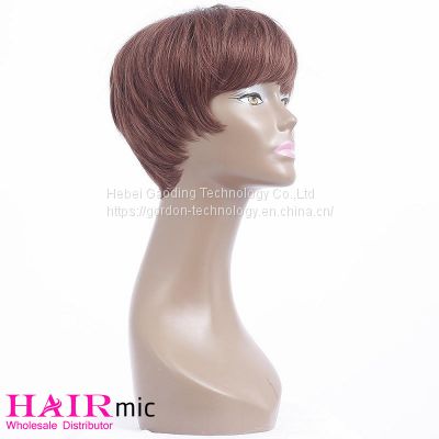 Short Red Brown Human Hair Wig with Wholesale Price