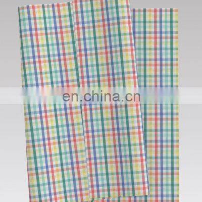 Fashion Trend Colorful CVC Seersucker Plaid Fabric for Shirt and Blouses