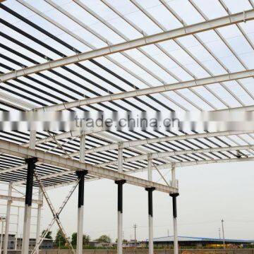 Structural Steel Warehouse With White Fireproof Painted Steel Frame