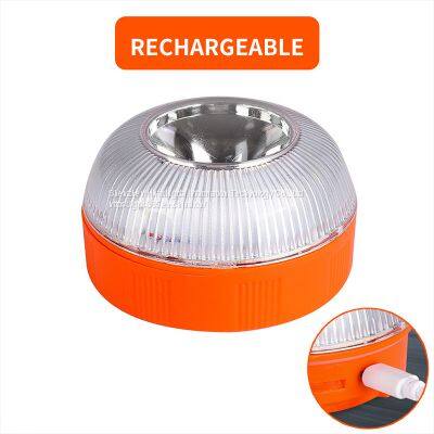 Spain V16 Automobile Emergency Warning Lamp NB Communication Belt GPS Positioning Yellow Light Flash Lamp Traffic Strong Magnetic Charging photo-3