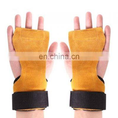 Hand grips gymnastics weight lifting leather grips three hole hand  with wrist support Palm Protection Cross fit