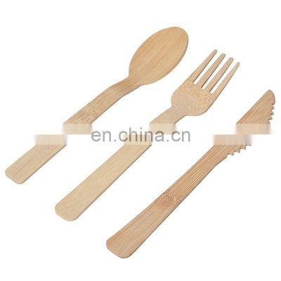 Wholesale Outdoor Travel Tableware Disposable Utensils Eco Friendly Bamboo Cutlery Set