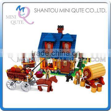 Mini Qute DIY farm farmer make wine brew beer factory house action figure plastic building block educational toy NO.28704