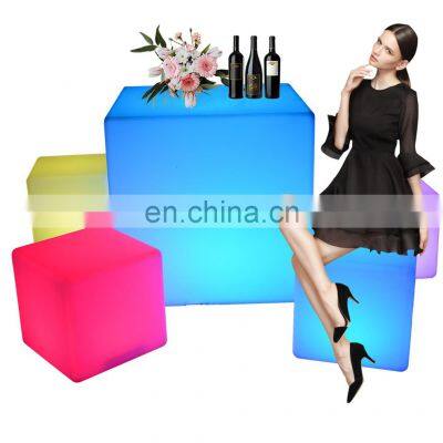 glowing light cube seat /Rectangular Led Bar Stools Mobile Light Bench Illuminated Cube Seats Night Club Furniture