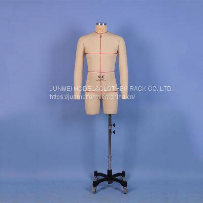 Professional Male Half Body Dress Form w/ Collapsible Shoulders and Red Lines  For Sewing tailor dressmaker