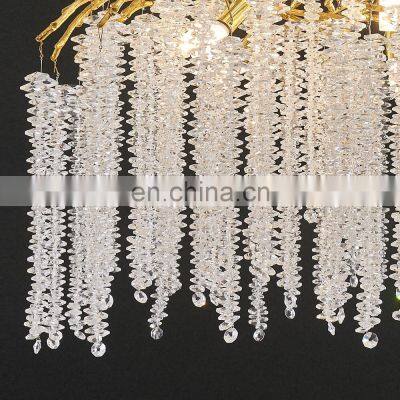 Home Decor Tree Branch Glass Chandelier Luxury Chandelier Living Room Modern Gold Chandelier Light