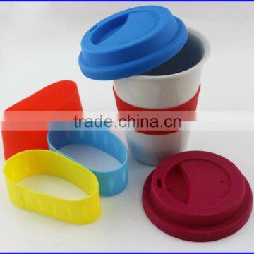 Ceramic Coffee Travel Mug with Silicone Lid