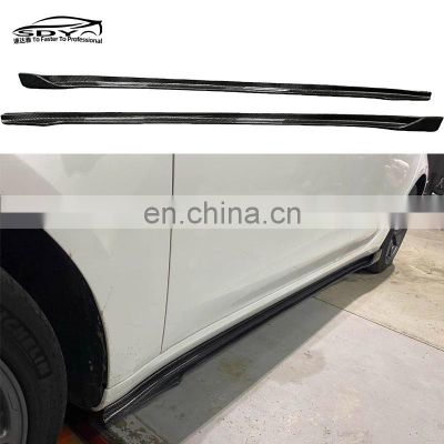 Model3 V Style High Quality Carbon Fiber Side Skirts Side Lip For Tesla Model 3 2014-202