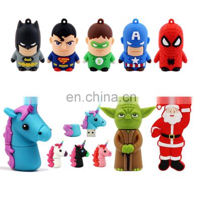 Gifts Custom Cartoon Character Rubber Pvc Usb Flash Drive 8Gb 16GB 32GB 64GB Memoria Usb PVC Pen Drive