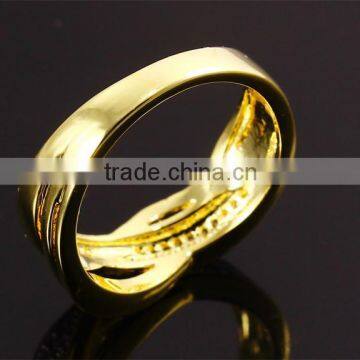 New Product 2017 Cubic Zirconia Hong Kong Factory 2-Tone Plated Wedding Band Ring photo-4