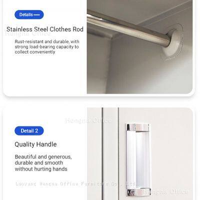 HN-9WH Heavy Duty Steel Wardrobe, 2 Door Steel Locker, Impact-resistant & Fast Assembly Design for Warehouse Office, KD Structure-China Supplier photo-4
