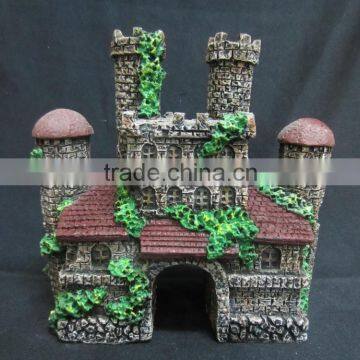 Resin castle of aquarium decoration or aquatic ornament