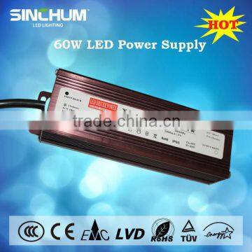 High power factor >0.95 waterproof 60w led driver