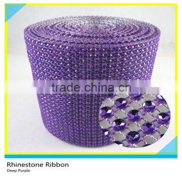 Diamond Plastic Wrap Wedding Decorative Mesh Ribbon 24 Rows Plastic Rhinestone Net