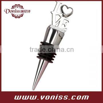 "LOVE" Chrome Bottle Stopper Wedding Wine Stopper Wedding Wine Opener Wedding Favor Wine Stopper,Silver photo-2