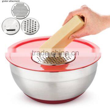 3.5QT 5QT 6pcs Stainless Steel Mixing bowl with Grater with Lid