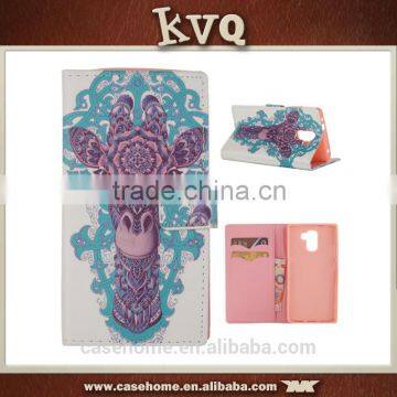 Best selling customized pattern printing pu for HUAWEI Honor 7 flip phone cases