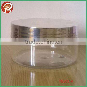 200ml wide mouth plastic jar with UV gold/siver shiny cap plastic cream jar with plastic cap TBJCL-4