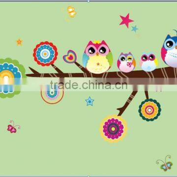 2016 Cute Colorful Owl Family Branch Butterfly PVC Wall Stickers Decal Decor for Kids Rooms photo-4