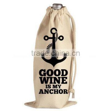 Anchor Canvas Wine Bag,Wine Carrier, Wine Gift Bag, Canvas Wine Tote, Beverage Carrier