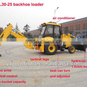 Backhoe loader with attachments