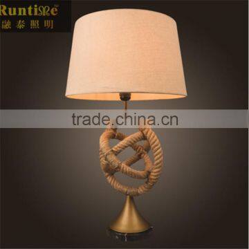 Hotel project metal hemp rope table light modern led table lamp