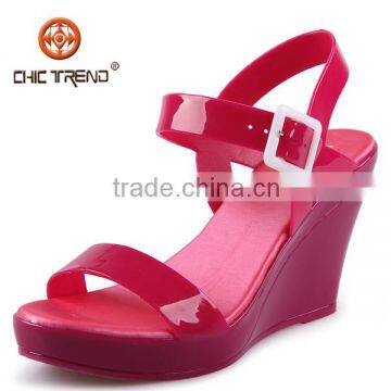 2015 Top Fashion Ladies High Heel Shoes Wedges Jelly Sandals wholesale