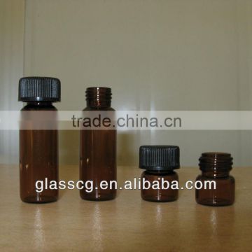 Amber glass vials bottles