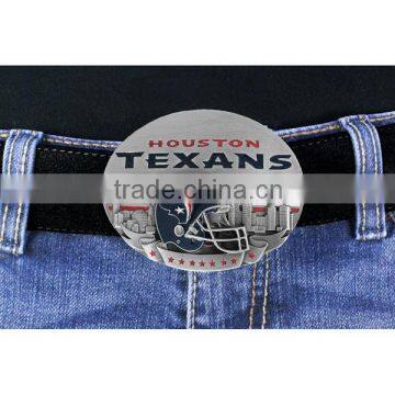 Lead & Nickel Free Houston "Texans" Logo Silver Tone Belt Buckle