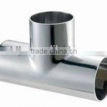 Stainless Steel Sanitary Welded Polishing Tee For Tube Fittings