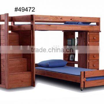 americna style Youth Bedroom Twin over Full Loft Bed with Staircase and Storage AS-B24