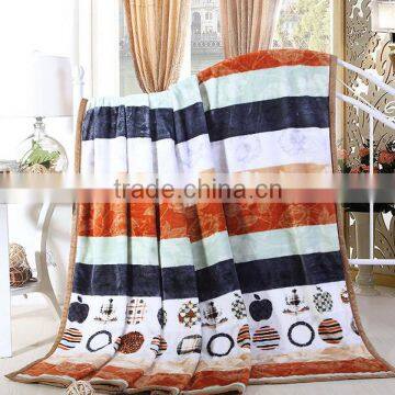 Luxury Colourful Stripe Super Soft Flannel Fleece Blanket,china manufacturer