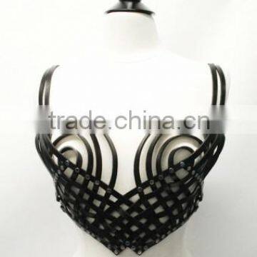 Leather Black Woven Bustier high quality