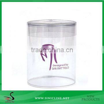 Sinicline Custom Logo Transparent PVC Cylinder Box for Scarf Packaging