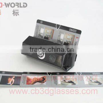 cardboard 3D vertical insertion style stereo viewer with photograph